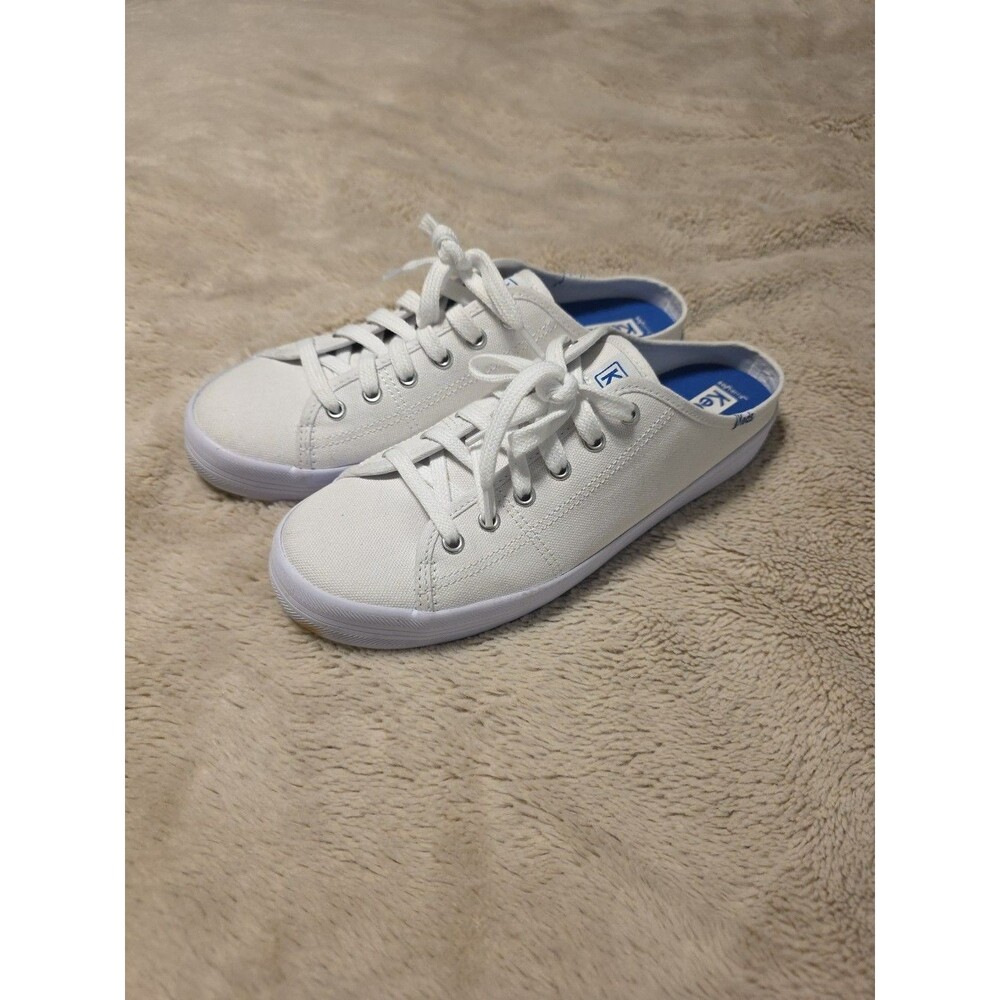 Keds Women's Kickstart Mule Canvas Sneaker  SIZE 8 White Shoes Slide Slip On